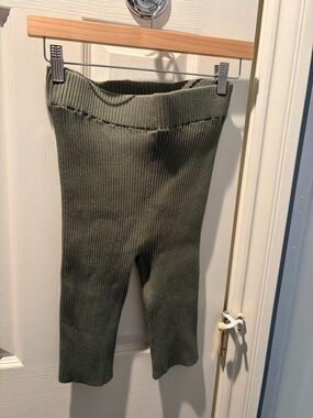 Lunya Ribbed Knit Bottoms in Olive Green